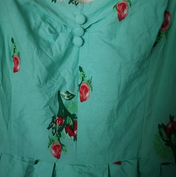 Mint floral Lindy Bop sumer dress Size US 6 - Picture 3 of 4